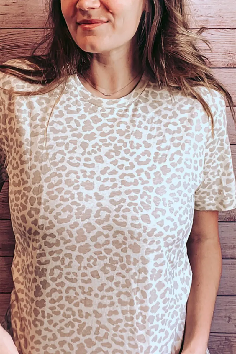 LAT Natural Leopard Fine Jersey Tee