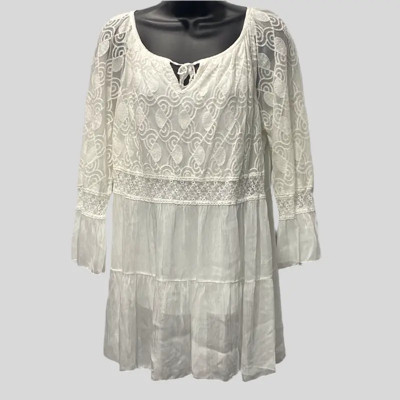 Layered Tunic Top With Lace Details