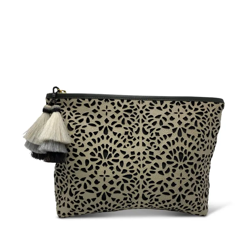 Leather Cutout Medium Pouch