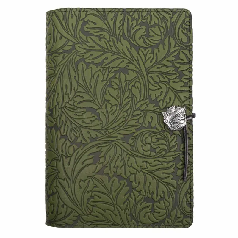 Leather Refillable Journal Notebook, Acanthus Leaf
