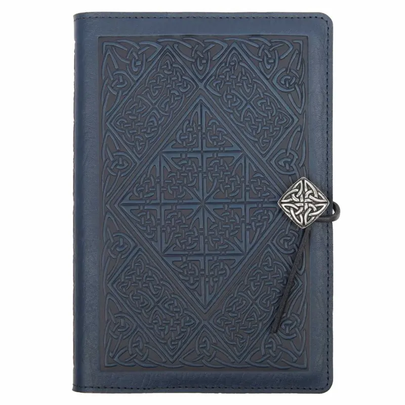 Leather Refillable Journal Notebook, Celtic Diamond