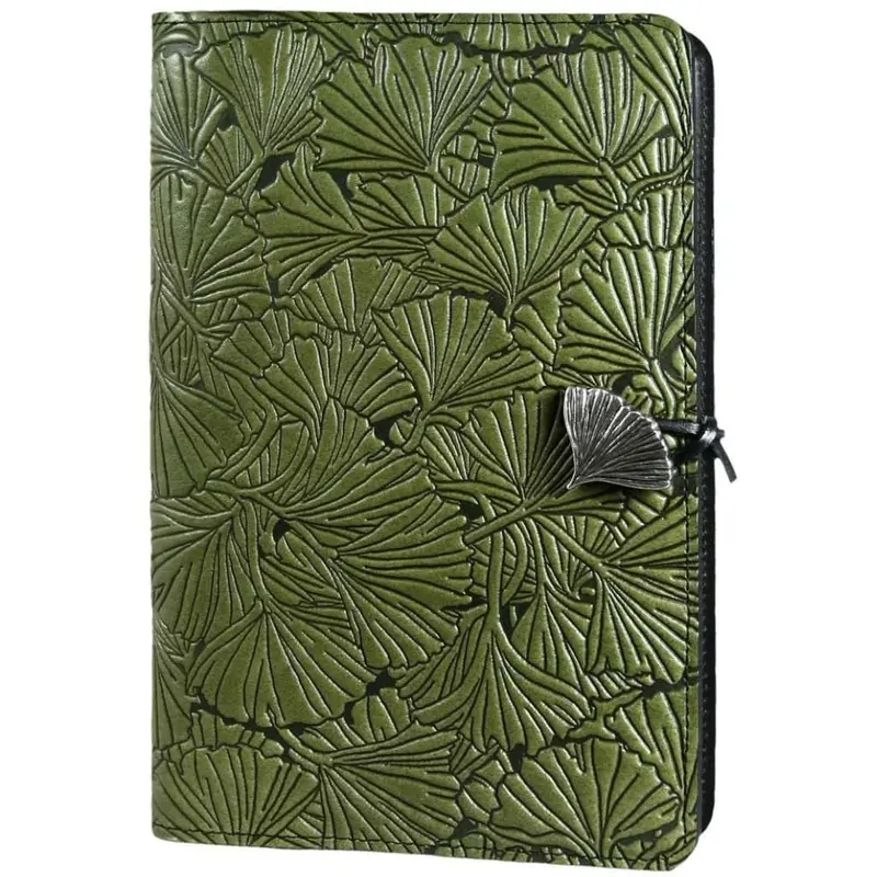 Leather Refillable Journal Notebook, Ginkgo
