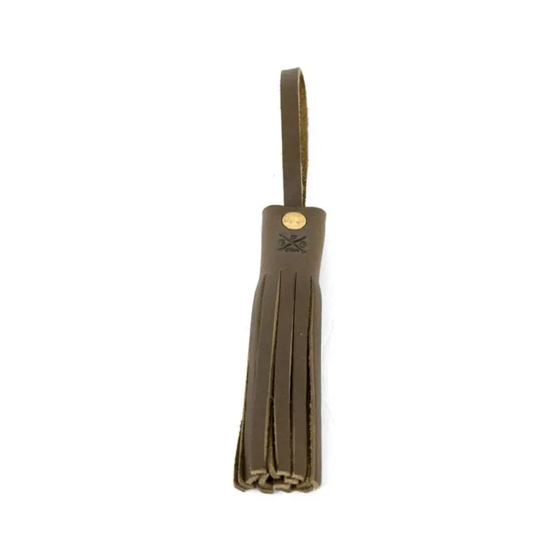 LEATHER TASSEL BAG CHARM - OLIVE | SADDLE STRAPS