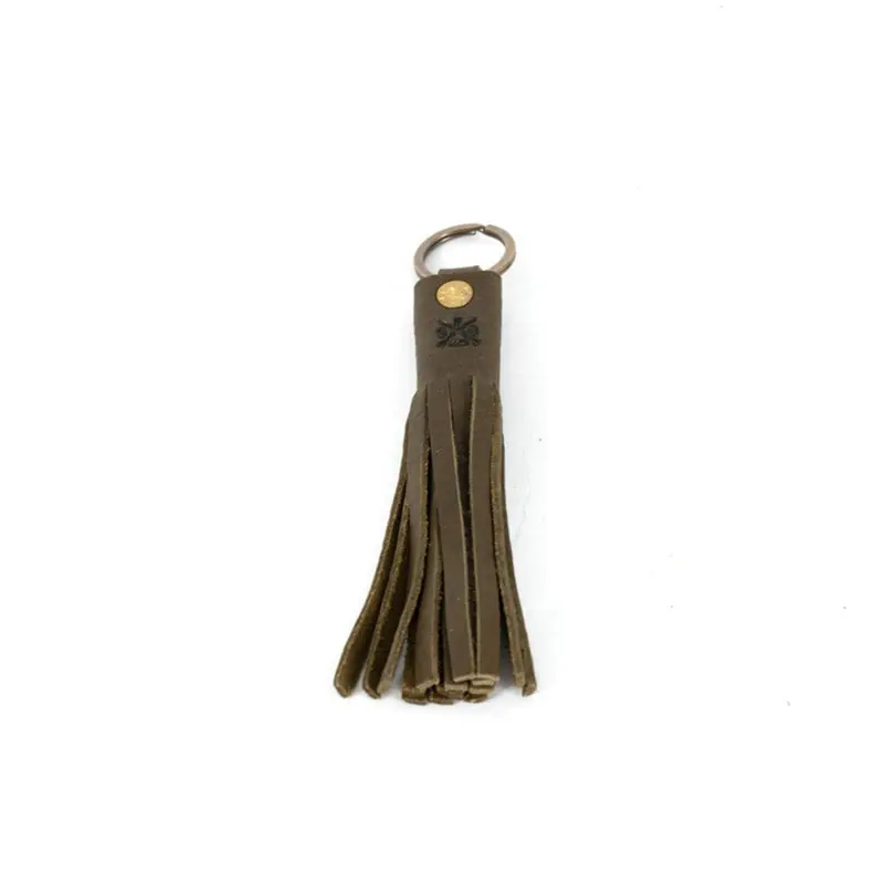 LEATHER TASSEL KEY CHAIN - OLIVE | SADDLE STRAPS