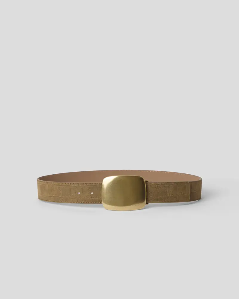 Leighton Croco Suede Belt