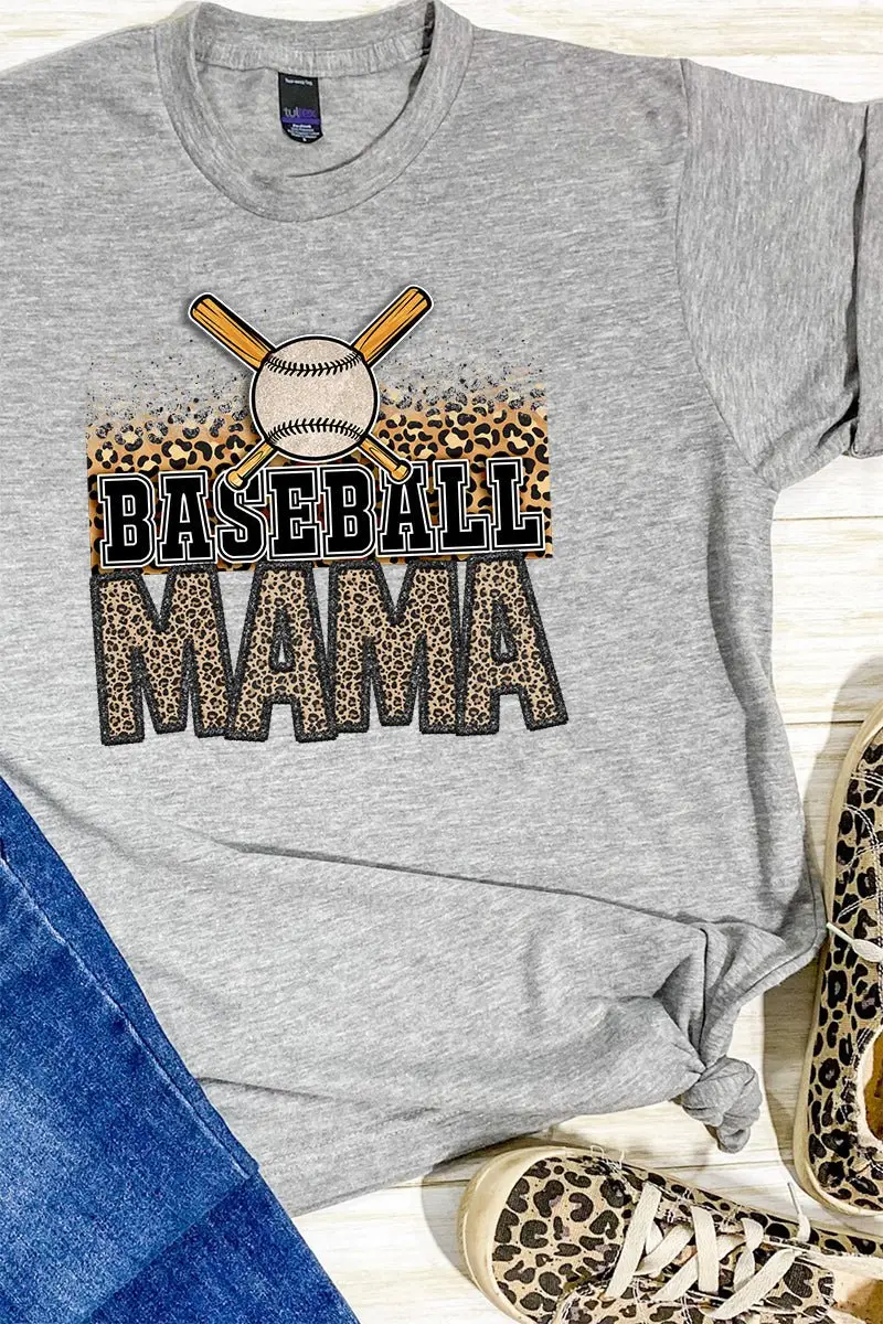 Leopard Baseball Mama Unisex Blend Tee