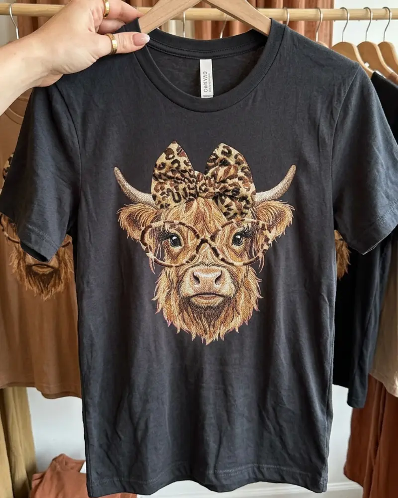 Leopard Bow Smart Highland Cow