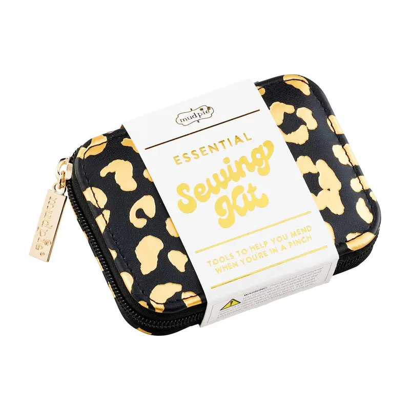 Leopard Sewing Kit Black by Mudpie