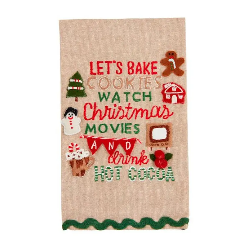 Let's Bake Embroidery Towel by Mudpie