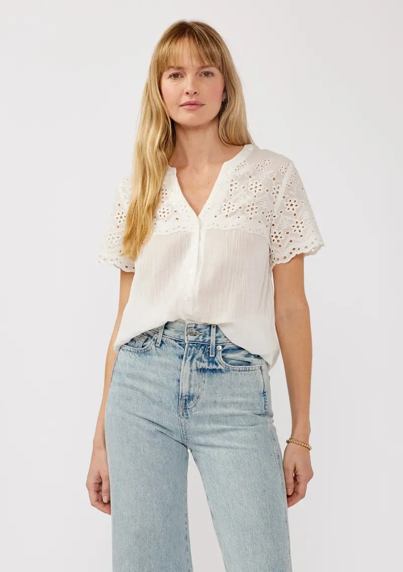 Levana Floral Eyelet Top