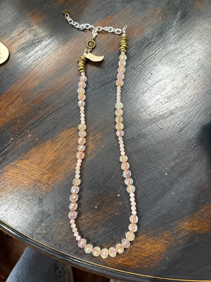 Light Pink Crystal Necklace - PREORDER