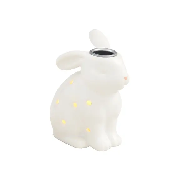 Light Up Bunny Taper Holder Small by MudPie