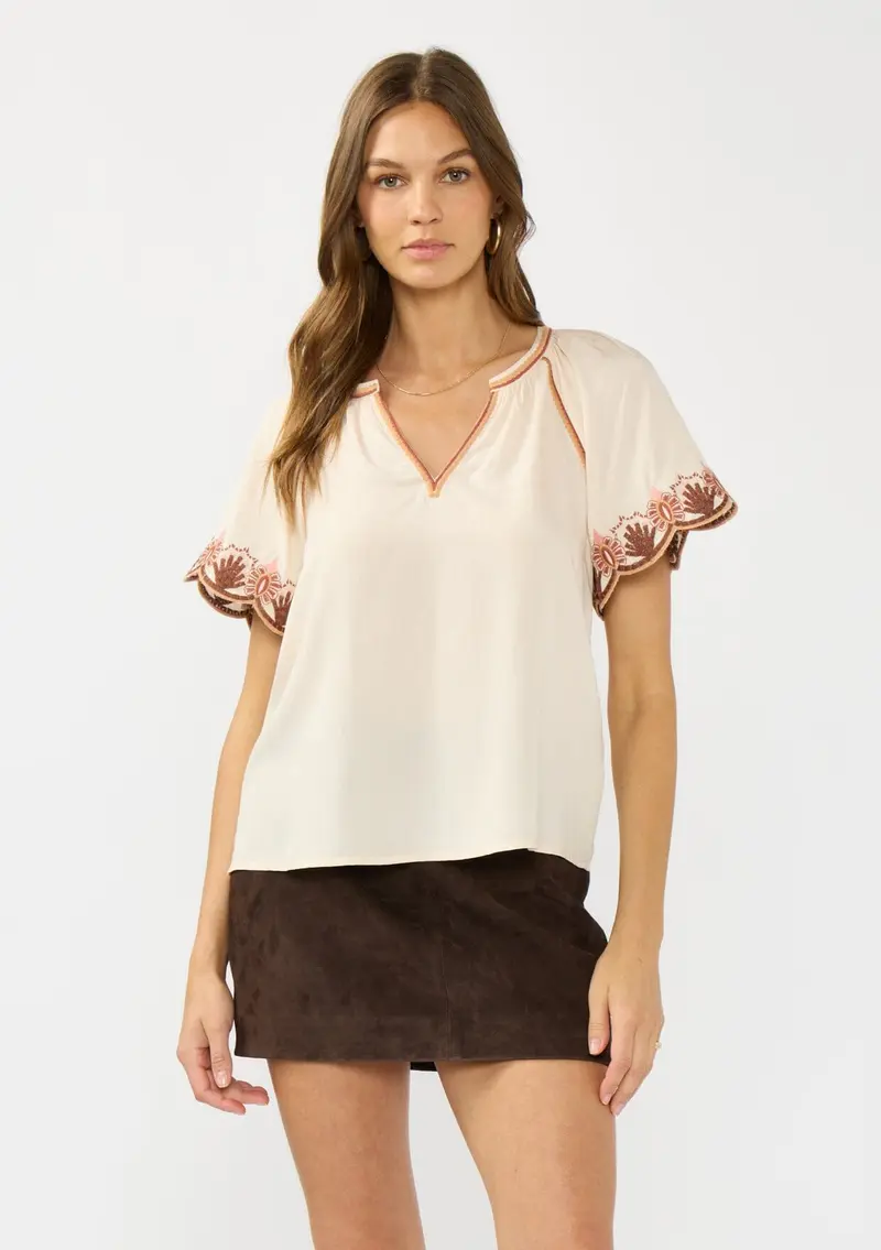 Lilia Embroidered Top
