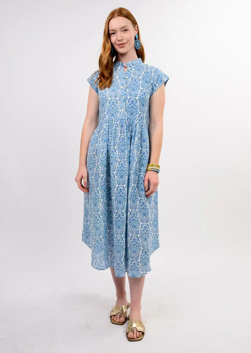 Linen Blues Dress in Blue