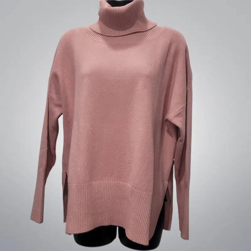 Loose Fit Turtleneck Soft Knit Sweater