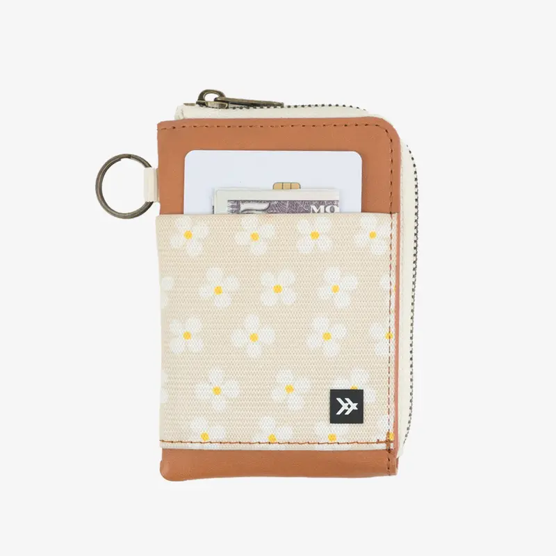 Luna Beige - Leather Zip Wallet