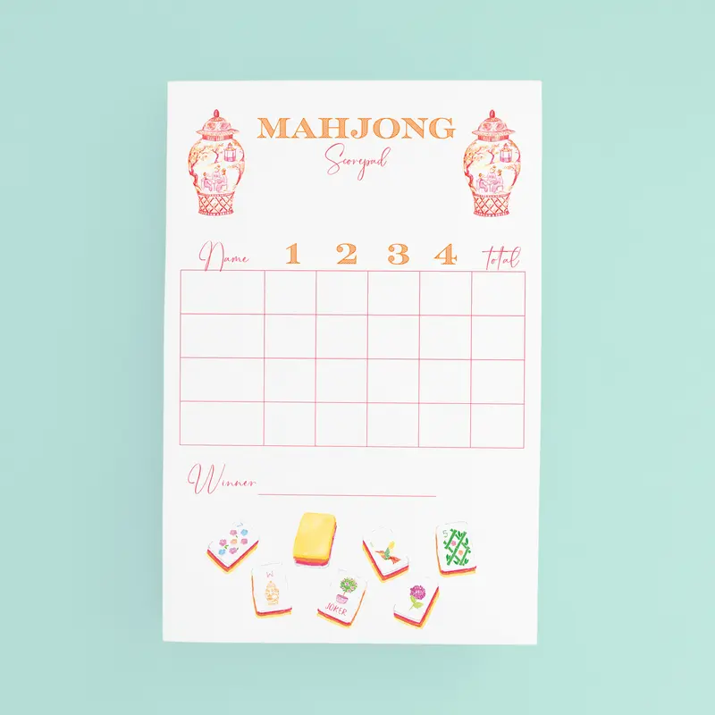 Mahjong Scorecard Pad - Sunset Tiles