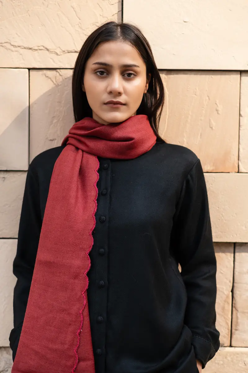 Maroon Merino Wool Stole