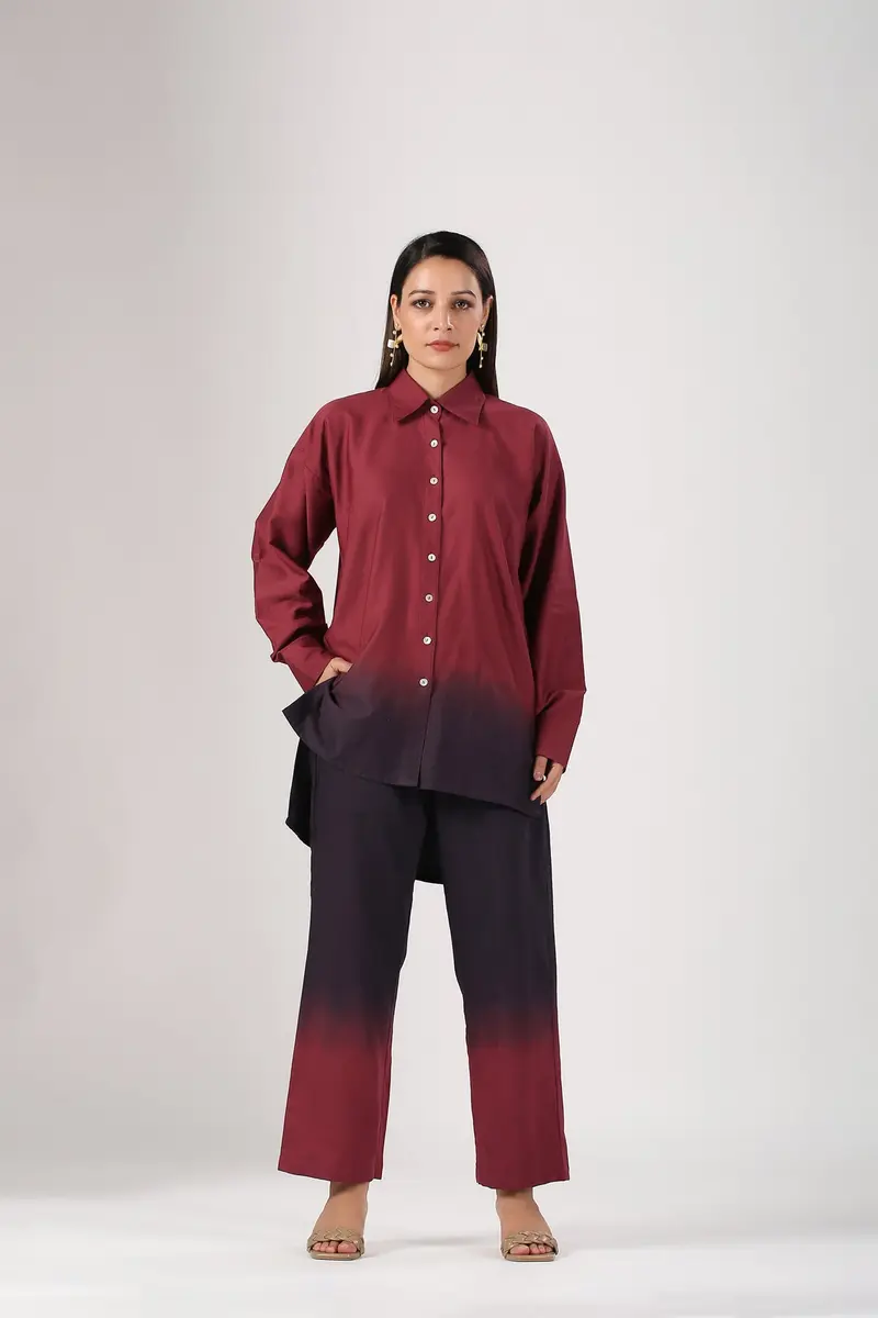 Maroon Ombre Co Ord Set