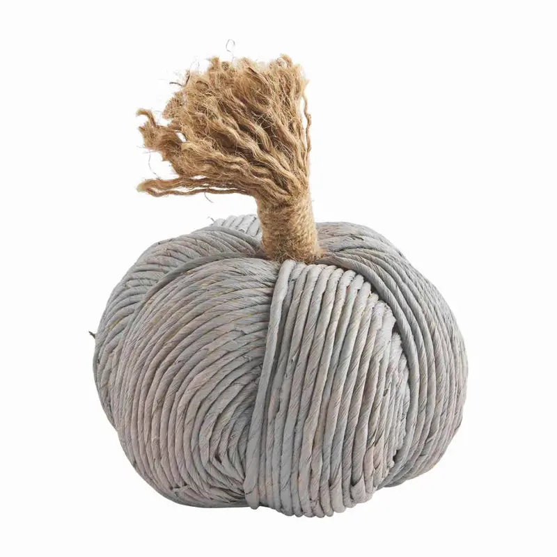 Medium Gray Corn Husk Rope Pumpkin by Mud Pie