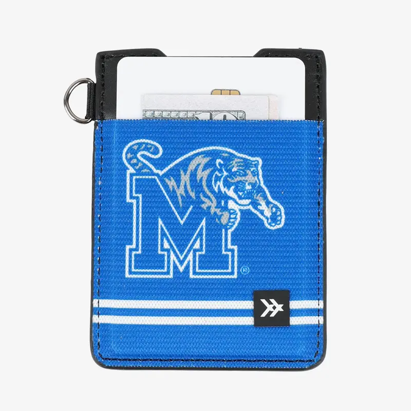 Memphis Blue - Vertical Leather Wallet