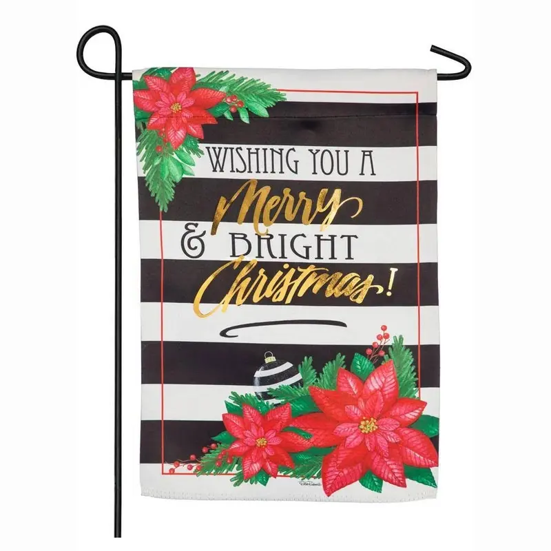 Merry & Bright Garden Suede Flag