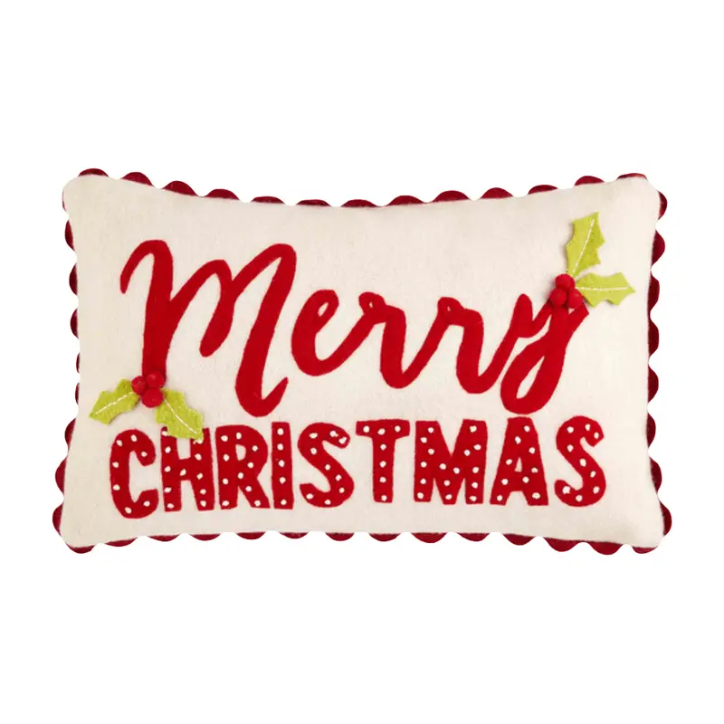 Merry Christmas Wool Pillow by MudPie