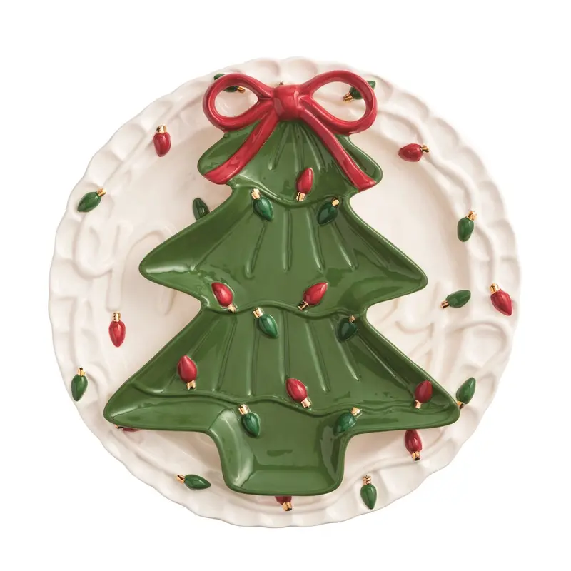 Merry & Tree Platter by Mud Pie