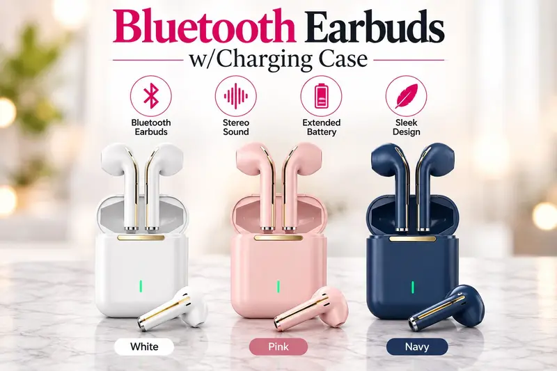 Metallic True Wireless Earbuds w/Case - PREORDER