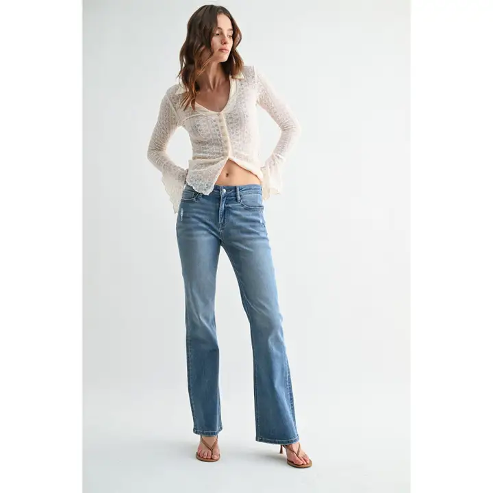 Mid-Rise Bootcut Jeans By Mica