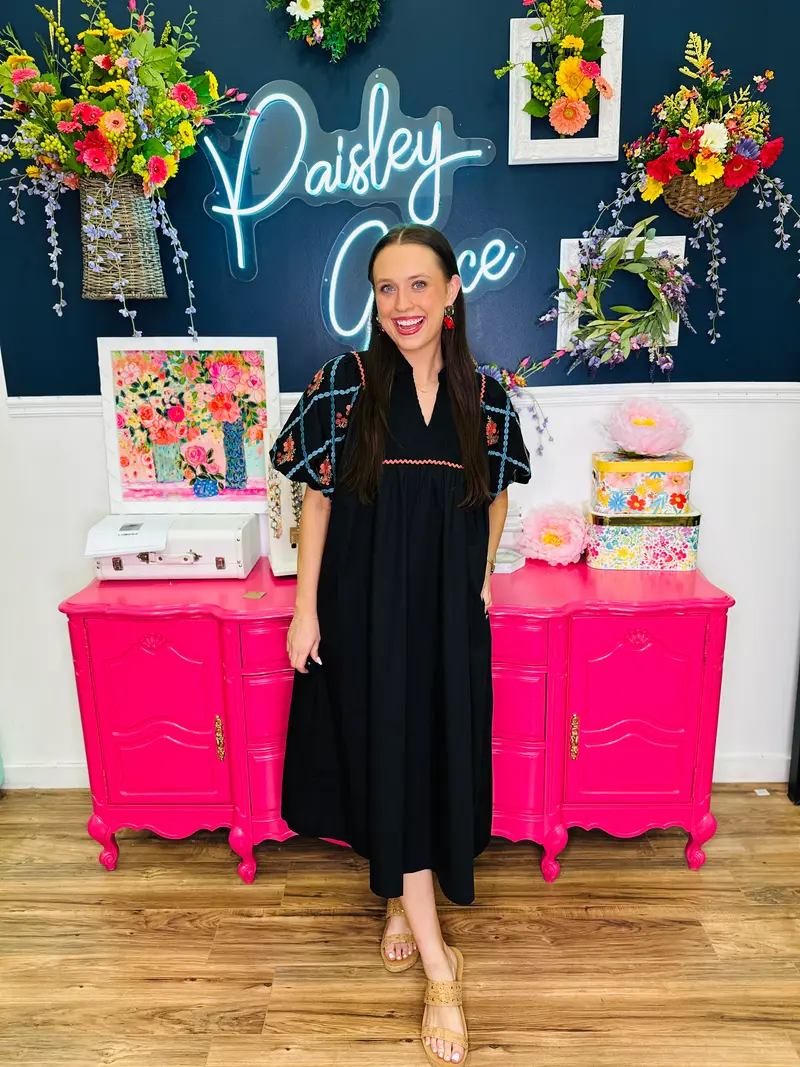 Midnight Meadow Midi Dress