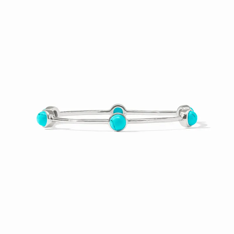 Milano Luxe Silver Bangle in Turquoise Blue