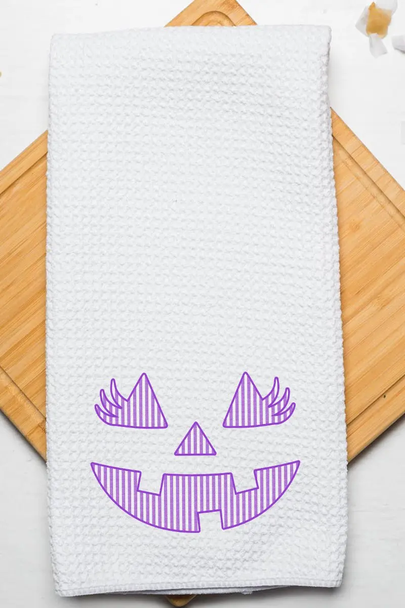 Missus Jack-O'-Lantern Waffle Kitchen Towel