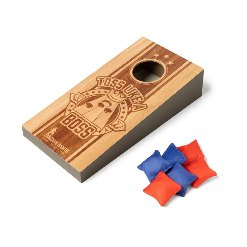 Modern Monkey Bagging Rights Wooden Tabletop Cornhole Game
