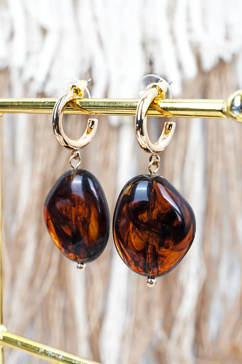 Moonlight Glow Goldtone Hoop Earrings