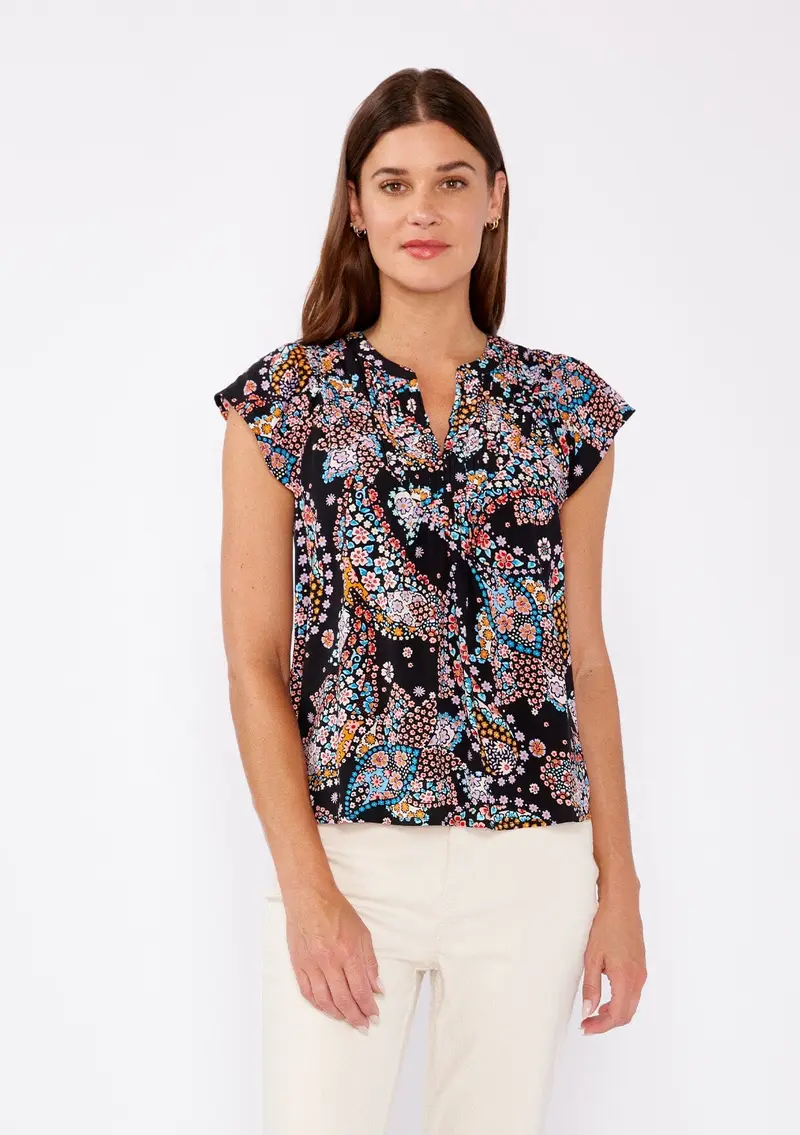 Moonlit Bouquet Flutter Sleeve Top