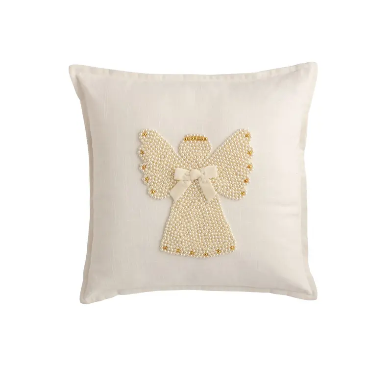 Mud Pie Angel Pearl Embroidered Throw Pillow