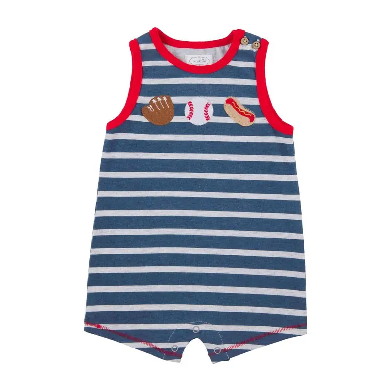 Mud Pie Baseball Baby Romper 0-3M