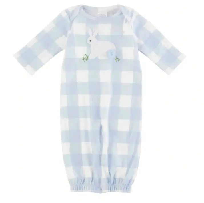 Mud Pie Blue Crochet Bunny Sleeper Gown Easter