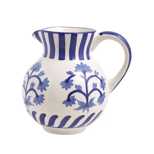 Mud Pie Blue Floral Pitcher