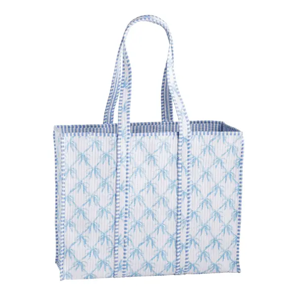 Mud Pie Bow Block Print Tote
