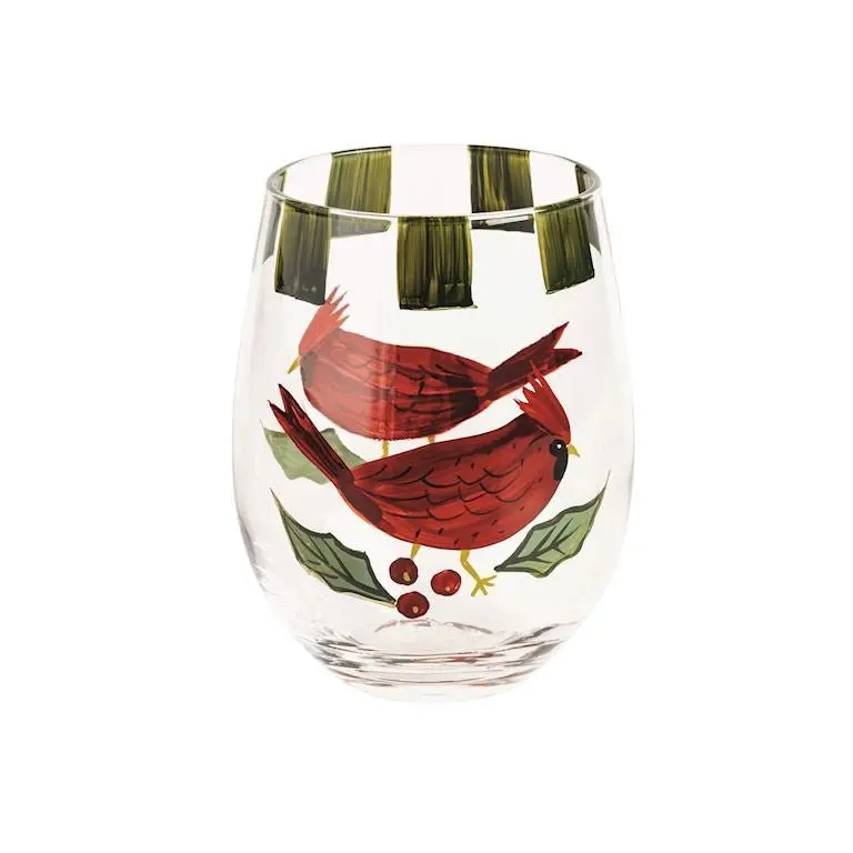 Mud Pie Cardinal Wine Glass – Holiday Stemware