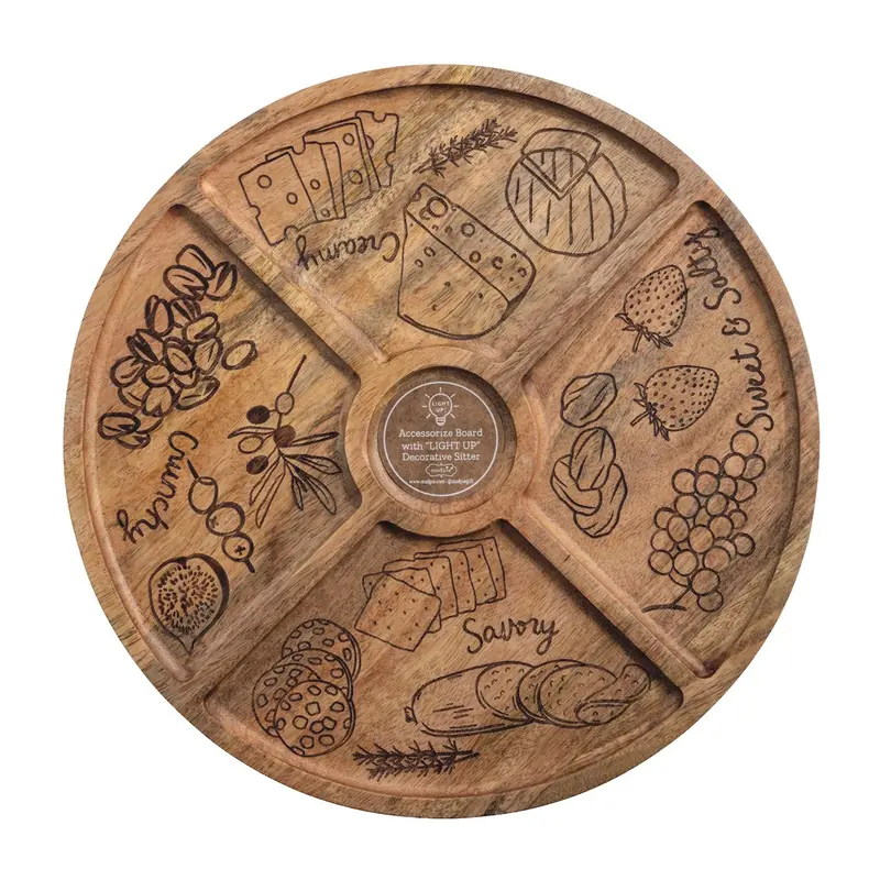 Mud Pie Charcuterie Serving Board – Light-Up Sitter Display Board