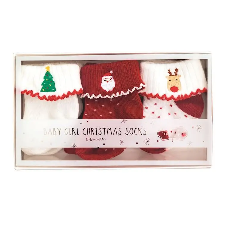 Mud Pie Girl Christmas Sock Set