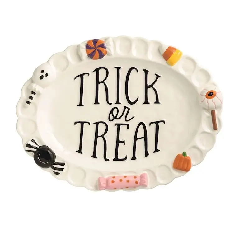 Mud Pie Halloween Candy Platter – Spooky Serving Tray