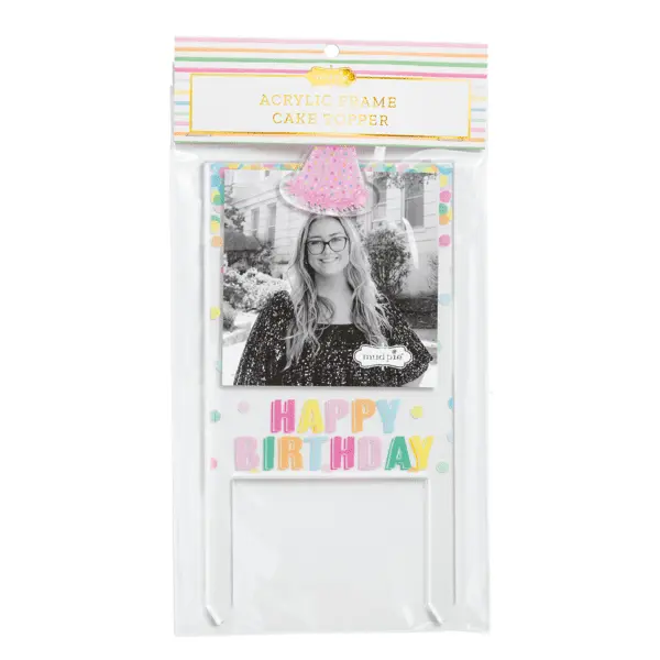 Mud Pie Happy Birthday Cake Topper - Frame