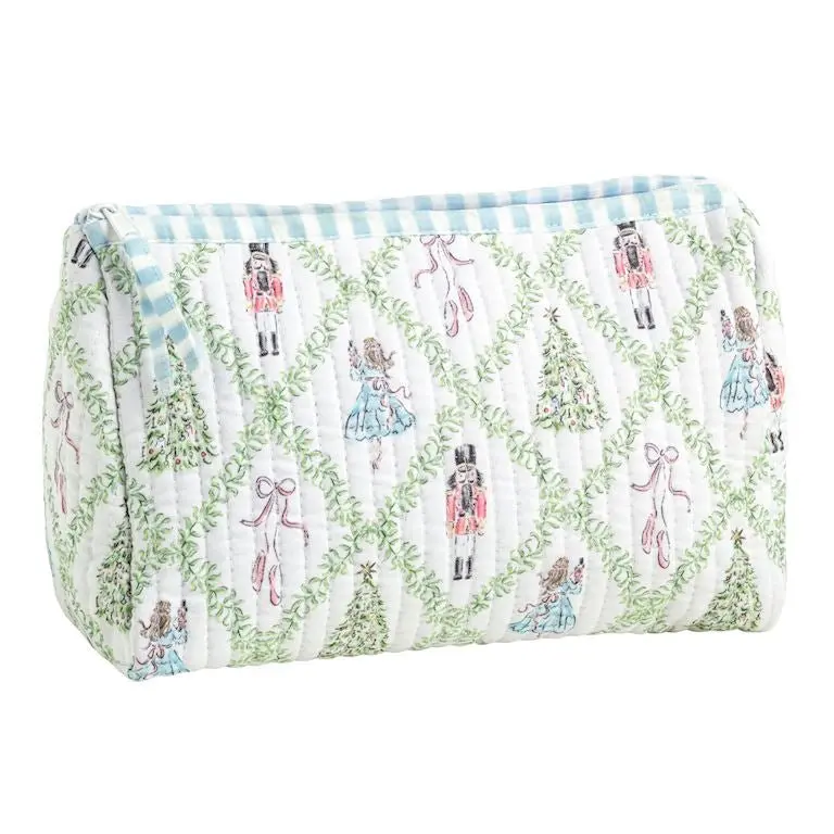 Mud Pie Nutcracker Quilted Cosmetic Case