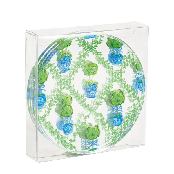 Mud Pie Patterned Topiary Coaster Sets - Choose Your Style