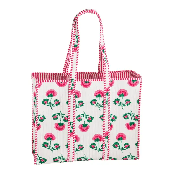 Mud Pie Peony Block Print Tote
