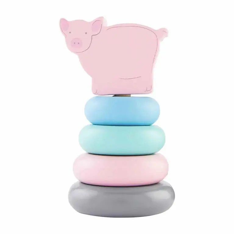 Mud Pie Pig Wood Stacking Toy
